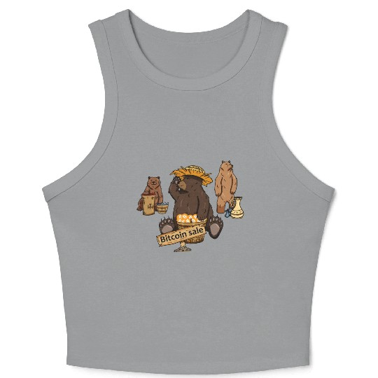 Bitcoin Bear BTC logo Crypto lover Hodl Design Crop Tank Top