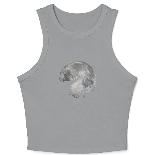 Halloween Werewolf Witchs Full Moon trick or treat Crop Tank Top