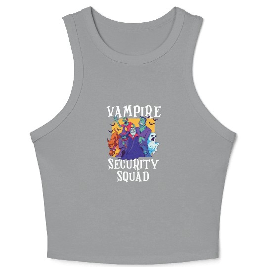 Vampire Security Squad Funny Easy Halloween Costum Crop Tank Top