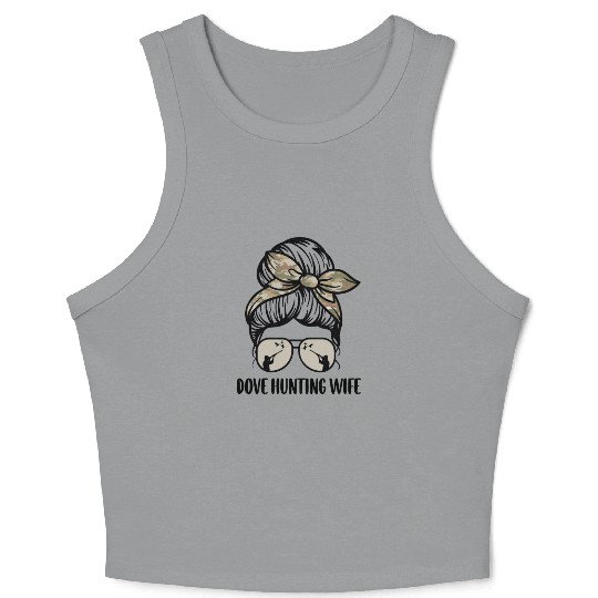 Dove Hunting Crop Tank Top Messy Bun Dove Hunter Woman