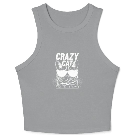 Cat Owner Cat Lover Funny Cat Meme I Crazy Cat Crop Tank Top