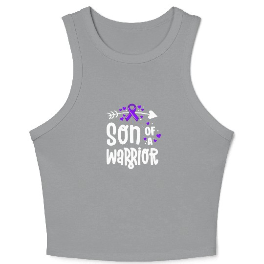 Son Of A Warrior Hodgkins Lymphoma Cancer Crop Tank Top