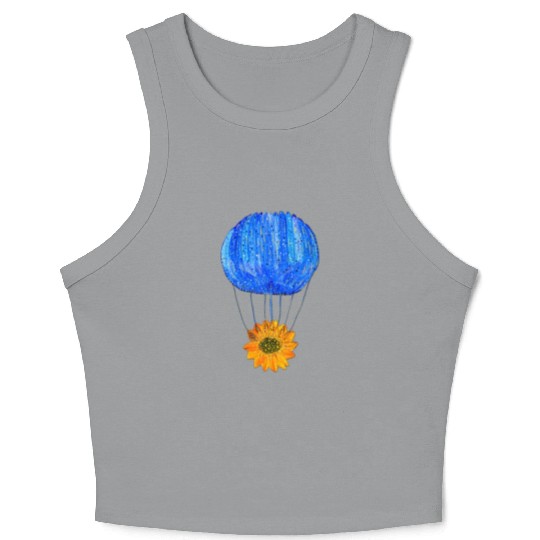 Floral balloon. Ukrainian art. Petrykivka folk art Crop Tank Top
