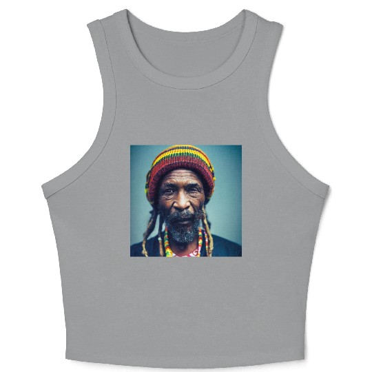 Rastafari Realistic photograph painting Crop Tank Top