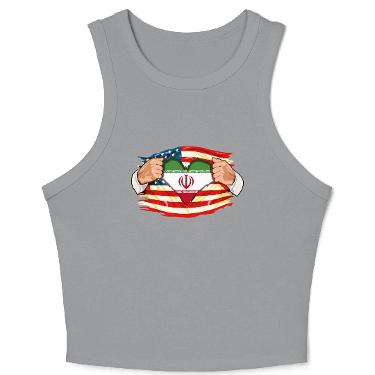 Persians Who Live in America Iran Flag Crop Tank Top