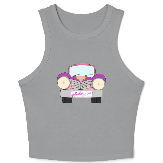 Old Car Girly Distraction Tactics Pink and Purple Crop Tank Top