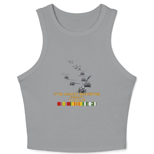 Army 57th Assault Helicopter Co w VN SVC X 300 Crop Tank Top
