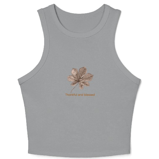 THANKFUL AND BLESSED THANKSGIVING design style Crop Tank Top