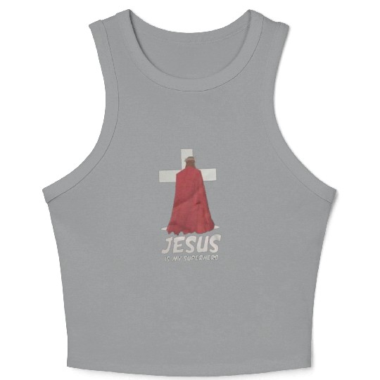Jesus Is My Superhero Crop Tank Top