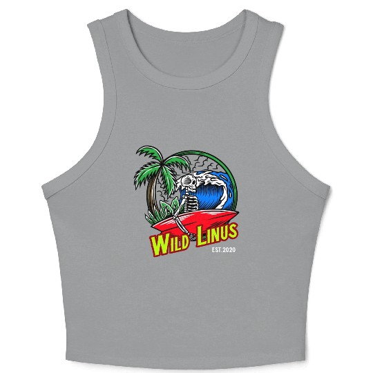 Surfing Skull by Wild Linus Germany Crop Tank Top