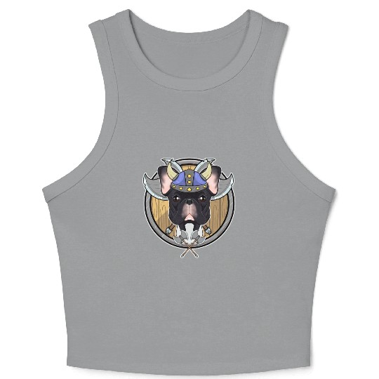 French Bulldog I Valhalla I Viking Crop Tank Top
