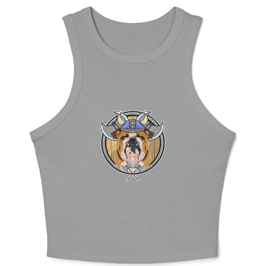 English Bulldog I Valhalla I Viking Crop Tank Top