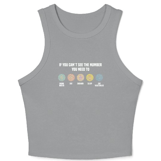 Ishihara Numbers - Eat Vegetables Crop Tank Top