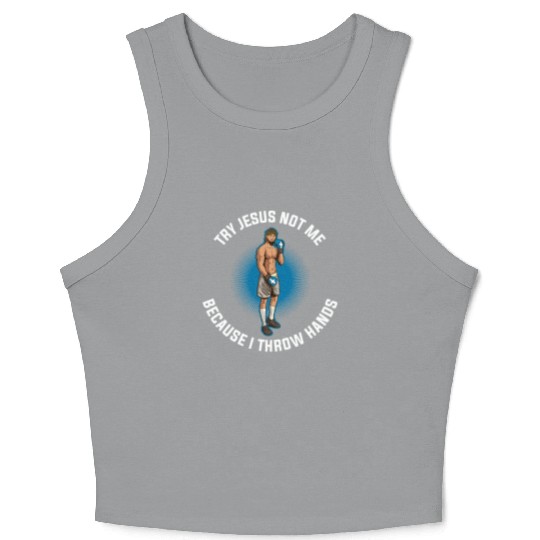 Try Jesus Not Me Funny Jesus Gift Crop Tank Top