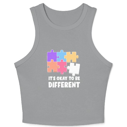 Funny Autism Teacher Crop Tank Top