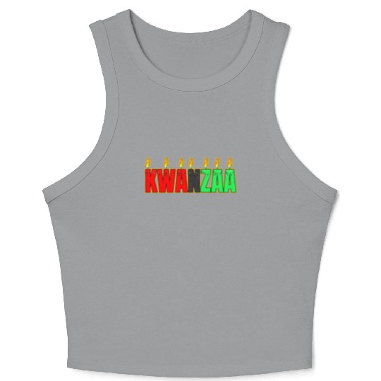 Afro American Candle Kinara Kwanzaa Crop Tank Top