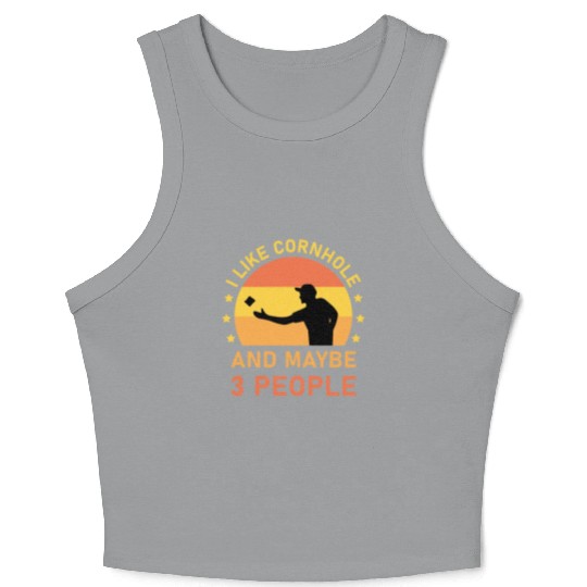 I like cornhole and maybe 3 people - Bean Bag Toss Crop Tank Top