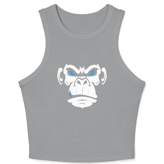 Monkey Head Angry Monkey Face Crop Tank Top