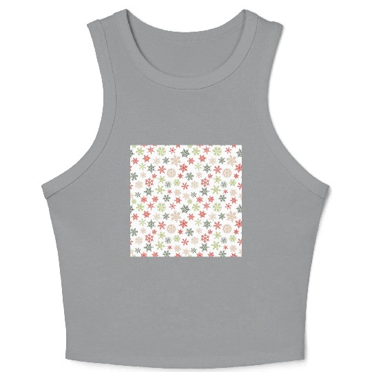 Modern Snowflakes Pattern Crop Tank Top
