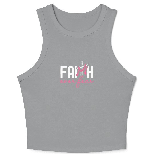 Faith Over Fear Breast Cancer Awareness Support Crop Tank Top