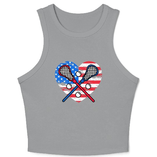 Lacrosse US Flag Crop Tank Top