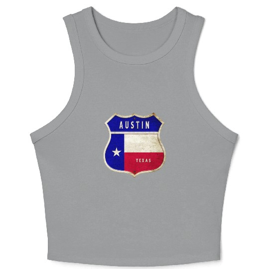 Austin Texas crest flags design Crop Tank Top