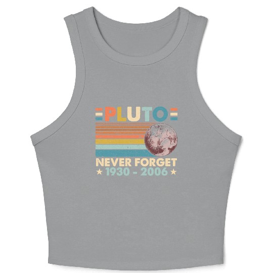 Pluto Never Forget Astronomy Space Science Nerd Crop Tank Top