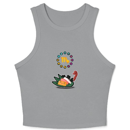 Japanese Sushi Funny Scorpio Zodiac Sushi Lover Crop Tank Top