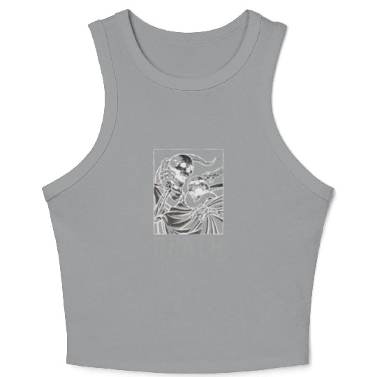 Skeleton Bones Tarot Card Occult Death Gothic Crop Tank Top