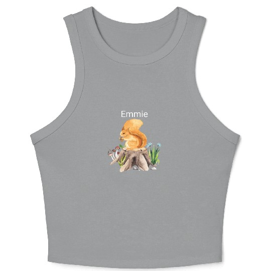 Forest animal squirrel with name Emmie Crop Tank Top