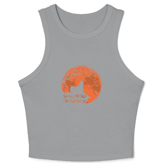 Shih Tzu And Moon Halloween Funny Dog Lover Gift Crop Tank Top