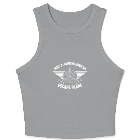 Airline Pilot Pun Escape Plane Aircraft Pilot Crop Tank Top
