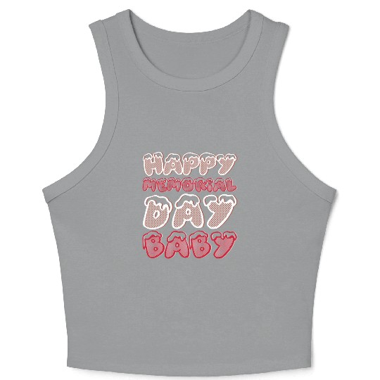Happy Memorial Day Baby Crop Tank Top