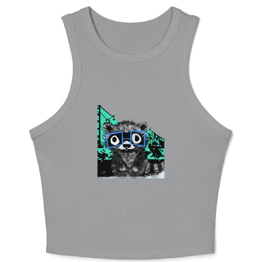 Raccoon #3 Mary Jane Bookworm Crop Tank Top