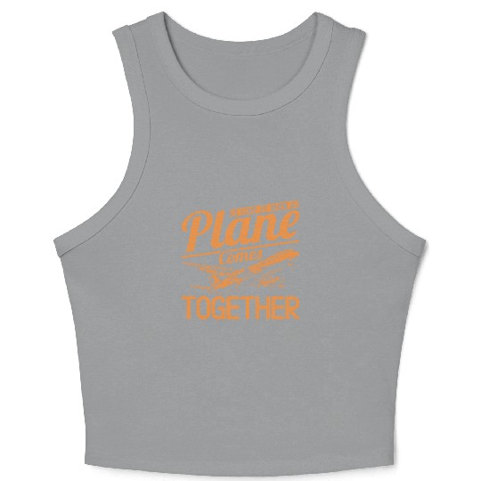 Airline Pilot Plane Comes Together Aircraft Pun Crop Tank Top