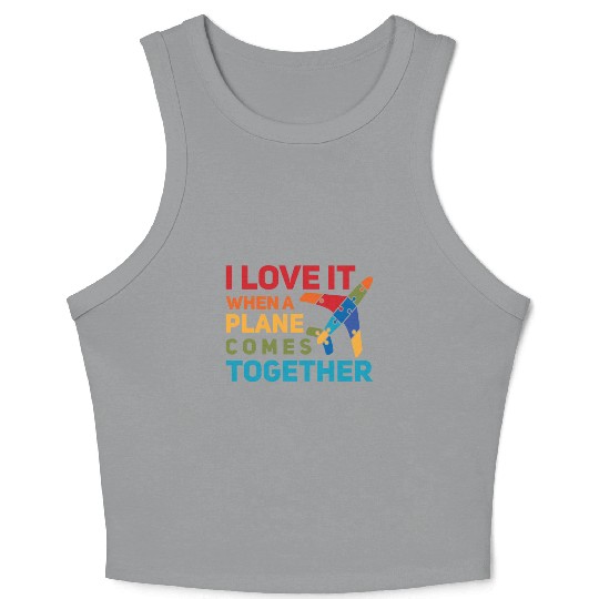 Airline Pilot Plane Comes Together Aircraft Pun Crop Tank Top