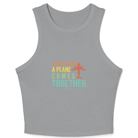 Airline Pilot Plane Comes Together Aircraft Pun Crop Tank Top