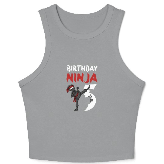 Birthday Party 5 Years Old Japanese Ninja Birthday Crop Tank Top