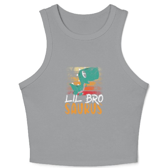 Lil Bro Saurus Best Bro Ever Brotherhood Dinosaur Crop Tank Top