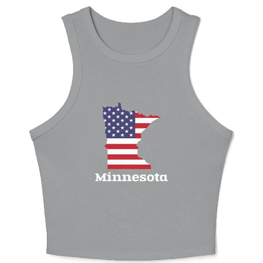 US Minnesota Map Design for proud Minnesotans Crop Tank Top