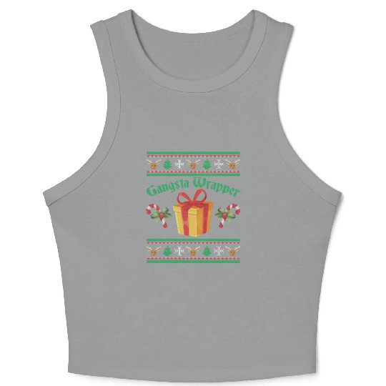 Gangsta Wrapper Christmas Candy Canes Crop Tank Top