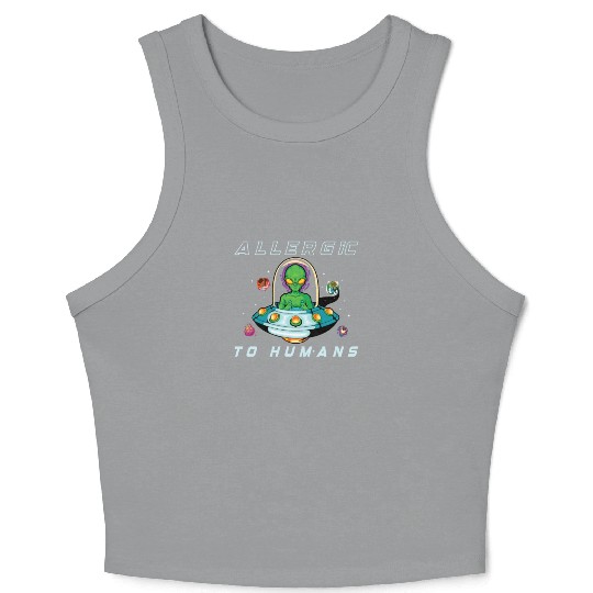 Alien Extraterrestrial Area 51 UFO Space Geek Gift Crop Tank Top