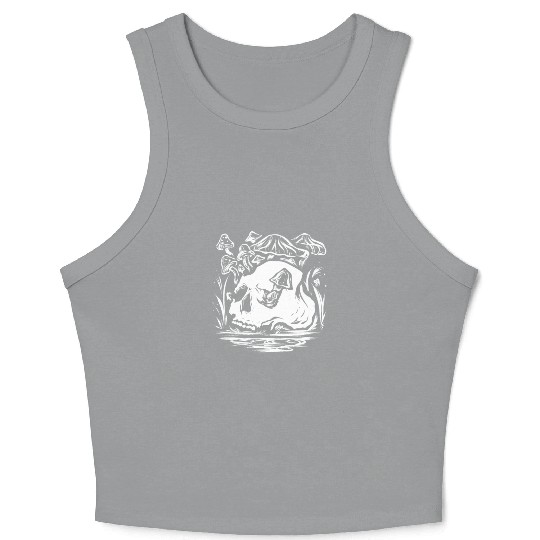 Psychedelic Space Shroom Skull Crop Tank Top