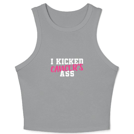 I Kicked Cancers Ass Breast Cancer Survivor Crop Tank Top