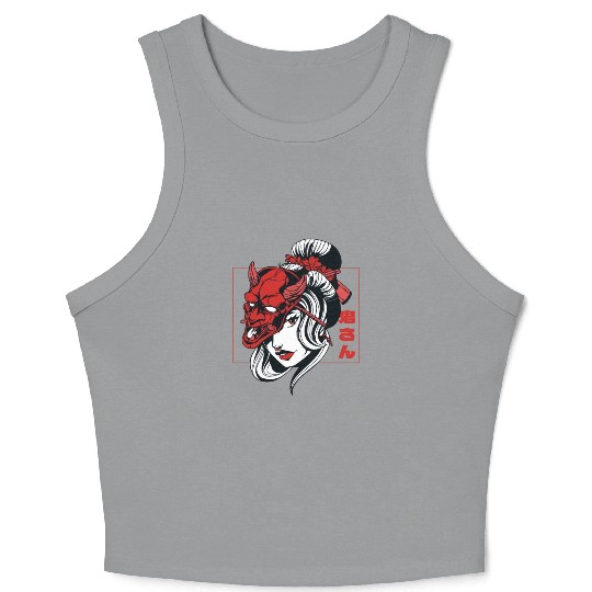 Oni Mask Samurai Demon Girl Japanese Anime Shinobi Crop Tank Top