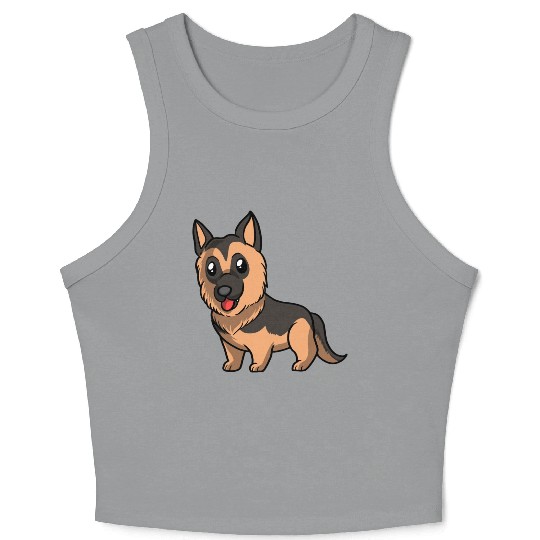 Dog German Shepherd Crop Tank Top