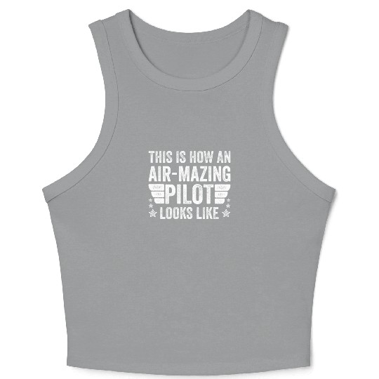 Aircraft Pun Airmazing Pilot - Airline Pilot Crop Tank Top