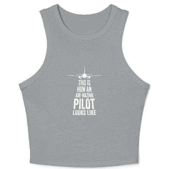 Aircraft Pun Airmazing Pilot - Airline Pilot Crop Tank Top
