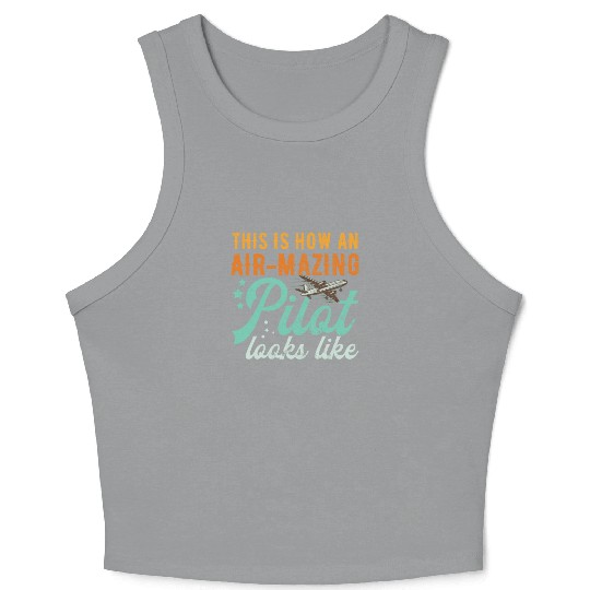 Aircraft Pun Airmazing Pilot - Airline Pilot Crop Tank Top