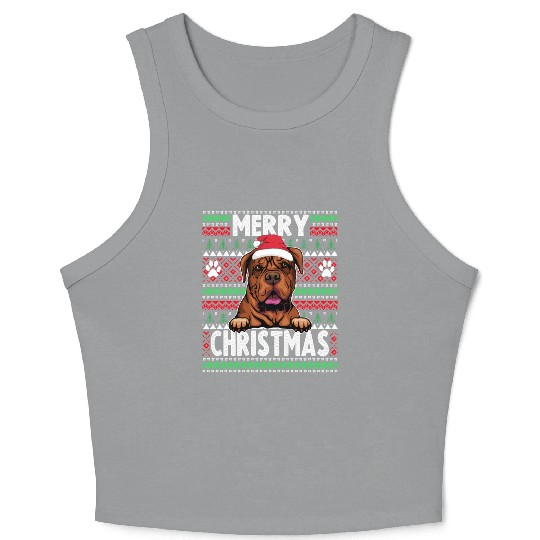 Bordeaux Great Dane Christmas Lights Petg Lovers X Crop Tank Top